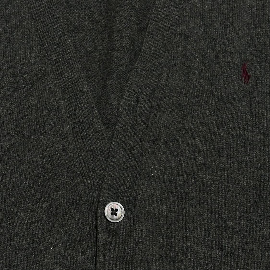 100 폴로랄프로렌 챠콜 램스울 브이넥 가디건 상품이미지6