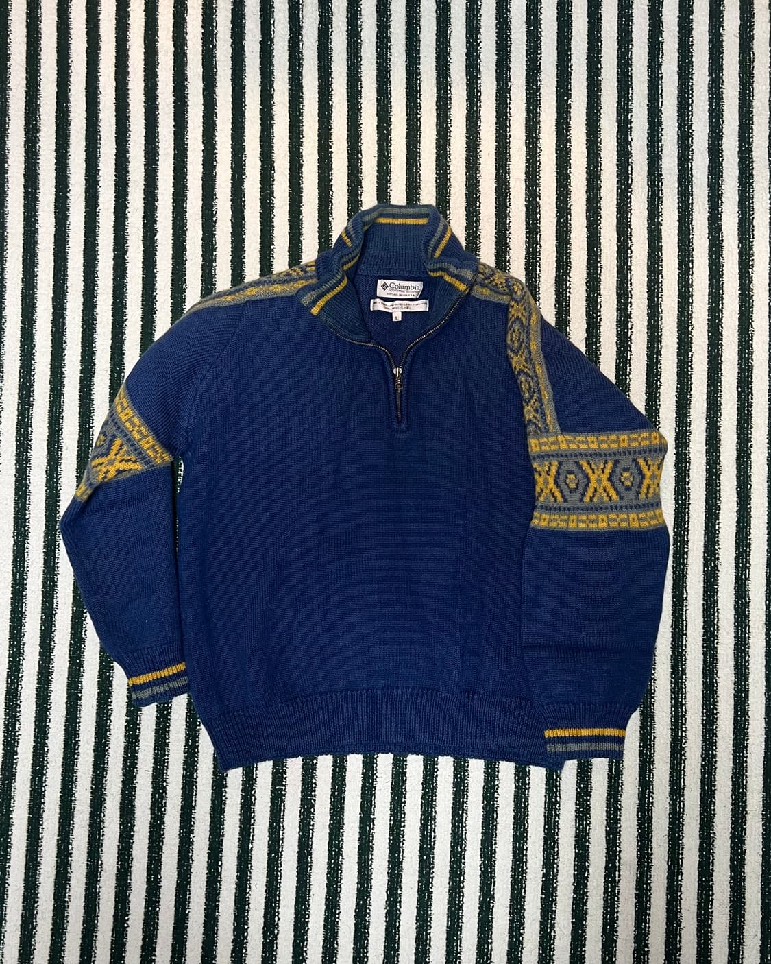 80s Columbia Nordic wool 100% knit 상품이미지1