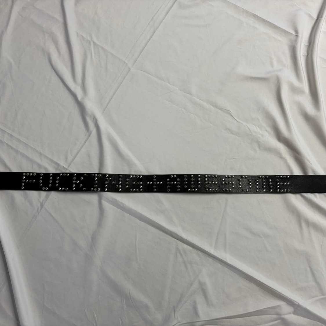 (새상품) 퍼킹어썸 스터디드 레더 벨트 블랙 상품이미지4