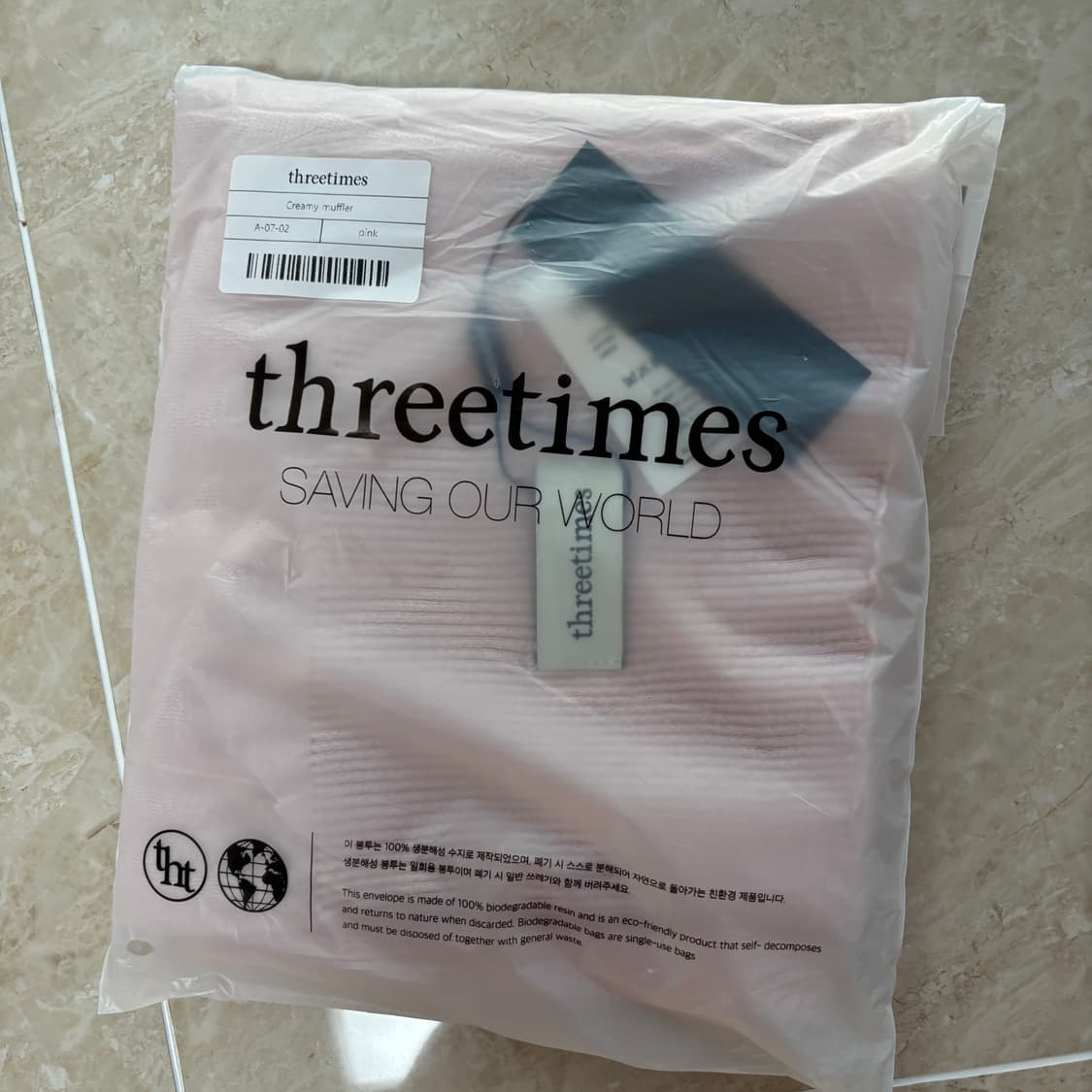 미개봉 쓰리타임즈 크리미 머플러 목도리 상품이미지2