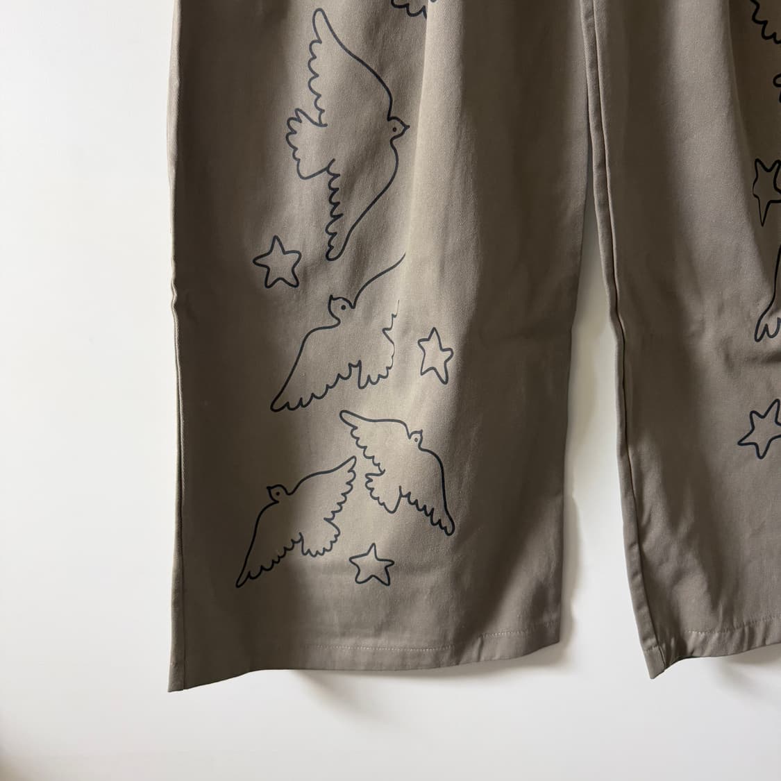 새상품 여자 면 와이드팬츠 (카키) 상품이미지3