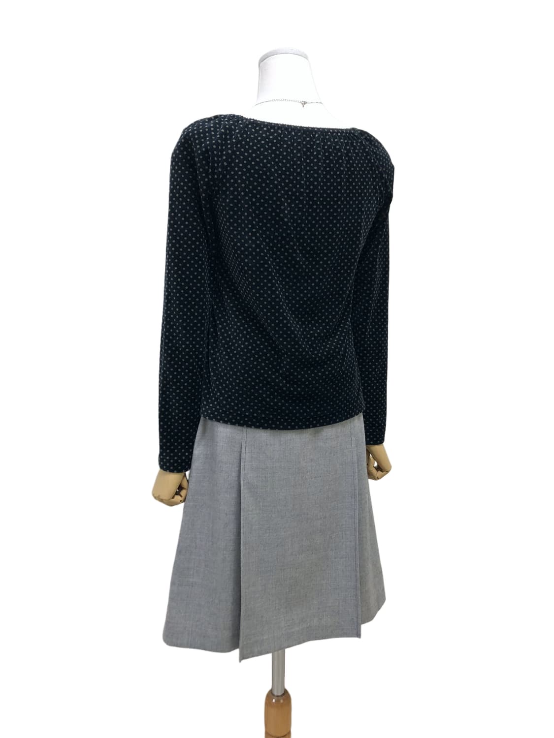 스퀘어 넥 도트 티셔츠 상품이미지7