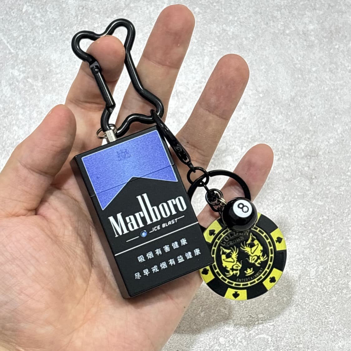 Oribell 말보루 재떨이 스틸 케이스 겜블 칩 키링 열쇠고리 상품이미지2