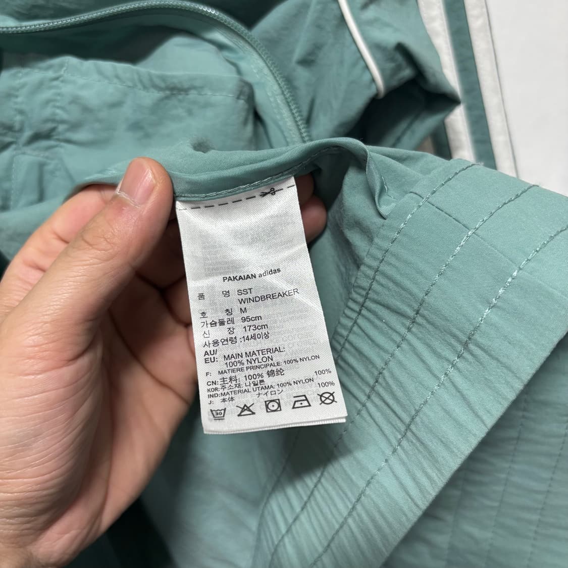 아디다스 민트 삼선 바람막이 상품이미지5