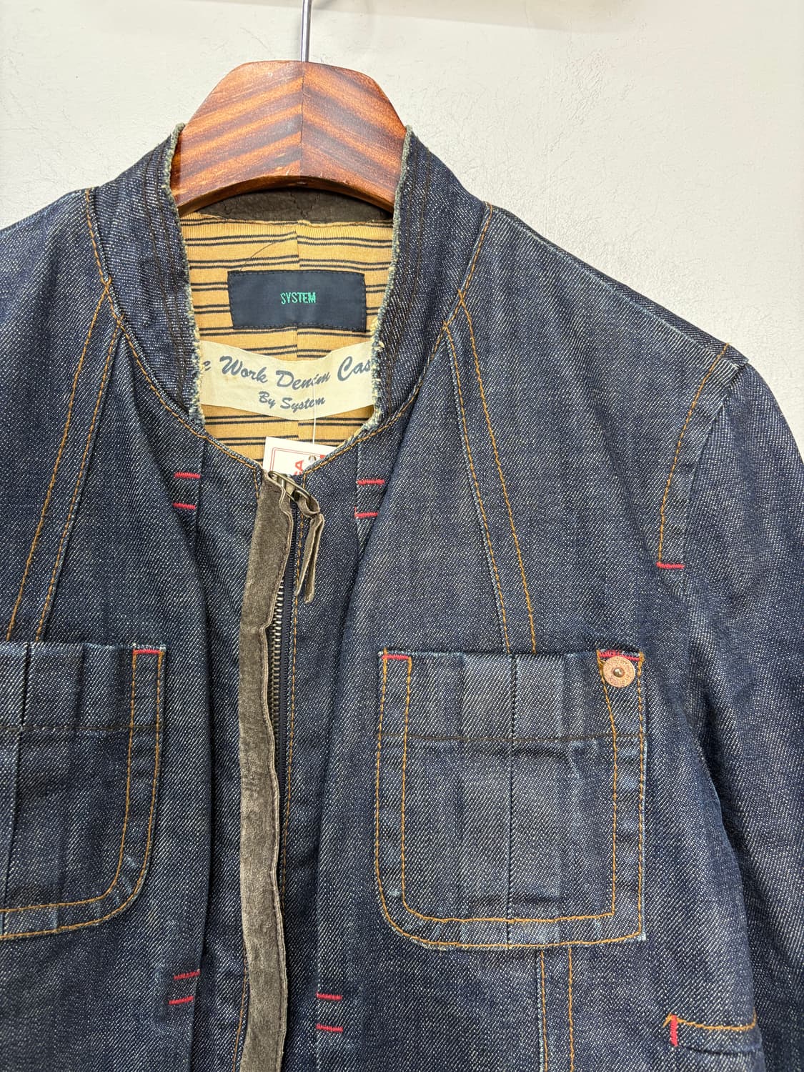 시스템 빈티지 데님 멀티포켓 스티치 집업 자켓 A2999 상품이미지3