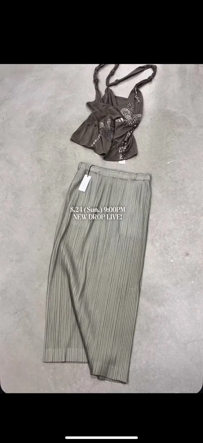 ayadz 아야즈 빈티지 플리츠 맥시 스커트 롱스커트 상품이미지1