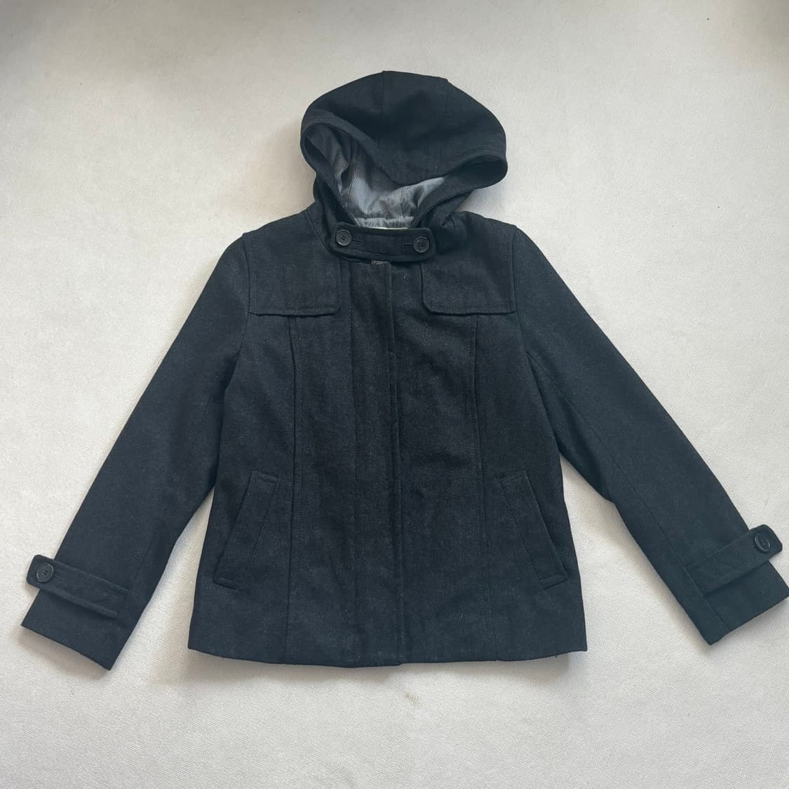 울 차콜 숏 코트 상품이미지1