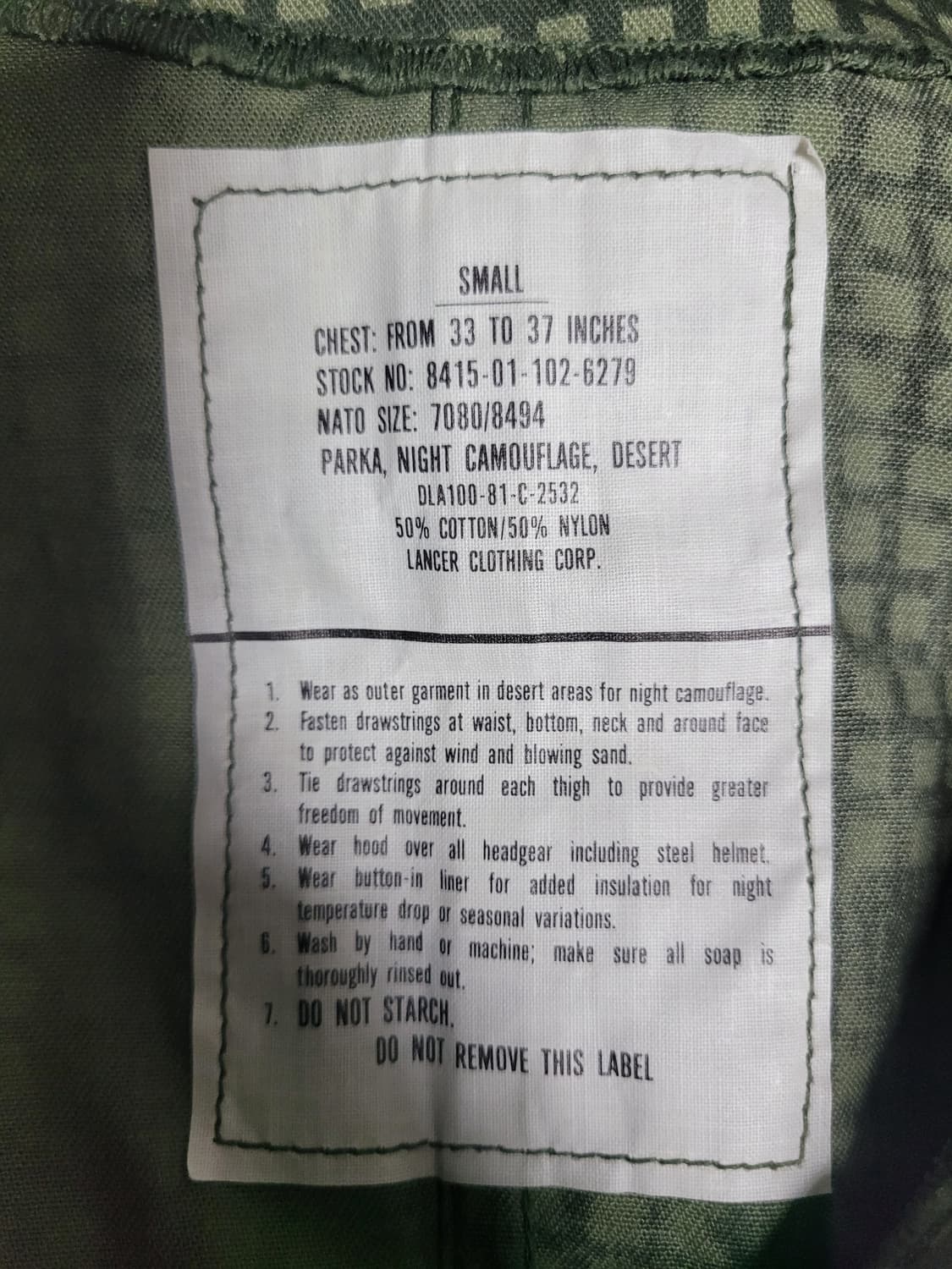 US Army Desert Night Camo Fish Tail Park 상품이미지3