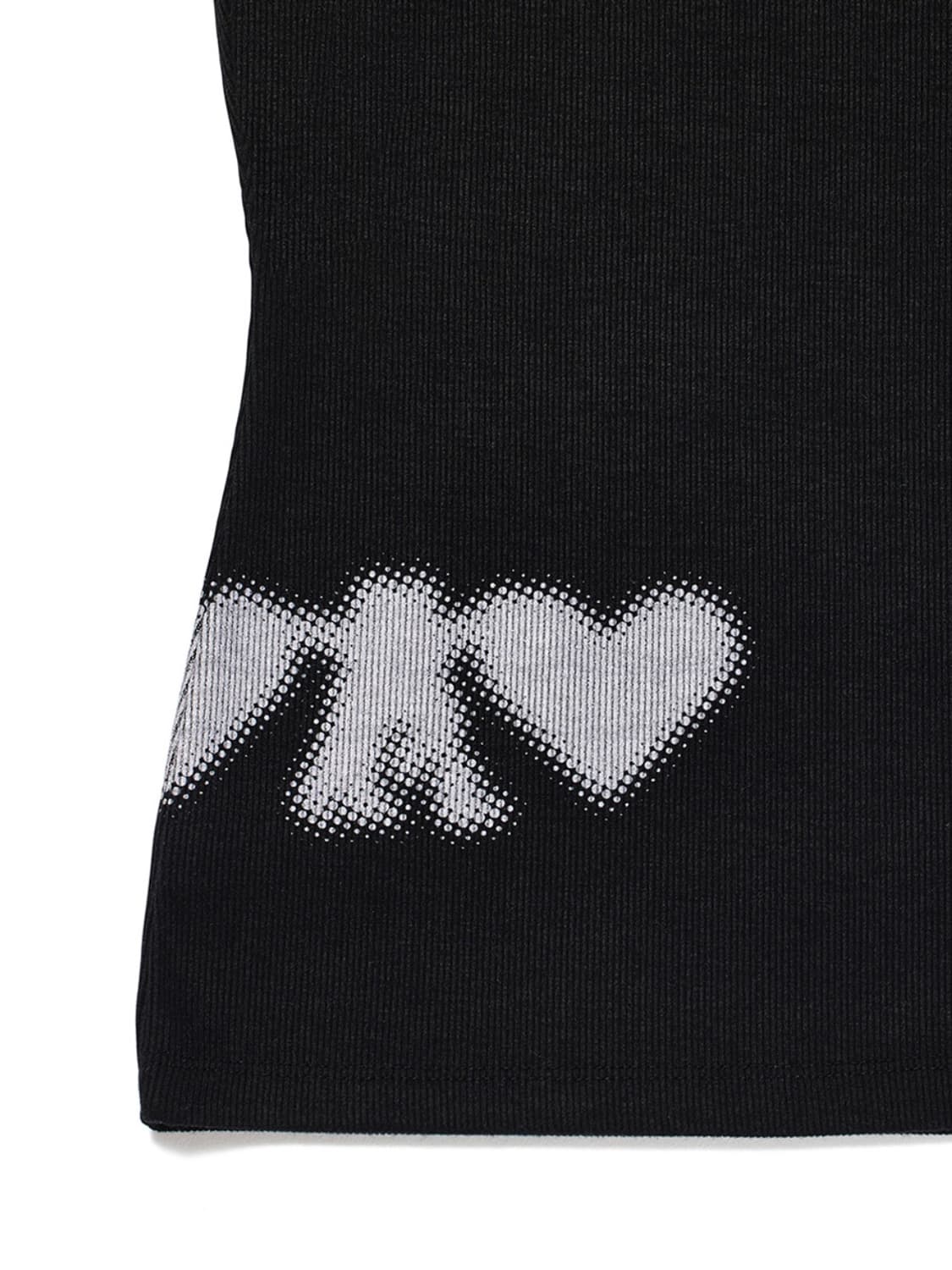 오픈와이와이 RIBBED YY HUG&HEART TOP, BLACK 상품이미지6