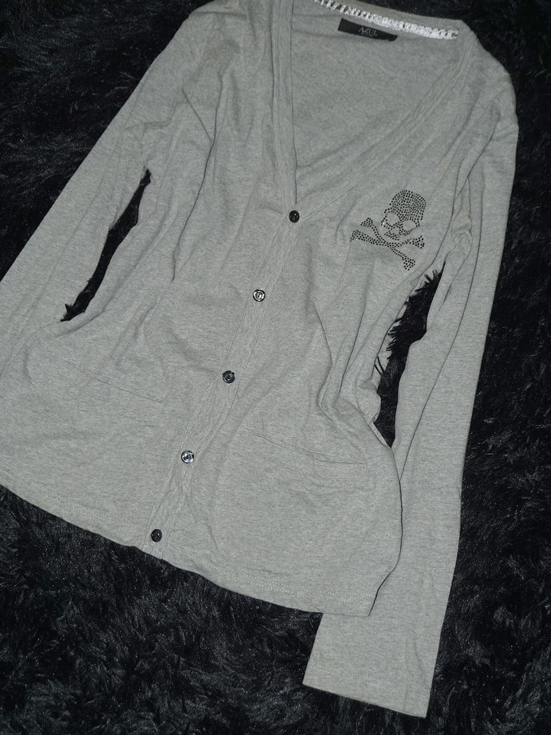 (azul) punk rhinestone cardigan  상품이미지5