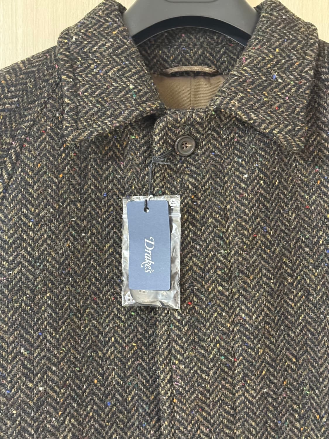 [40] 드레익스 헤링본 도네갈 울 래글런 코트 브라운 상품이미지4