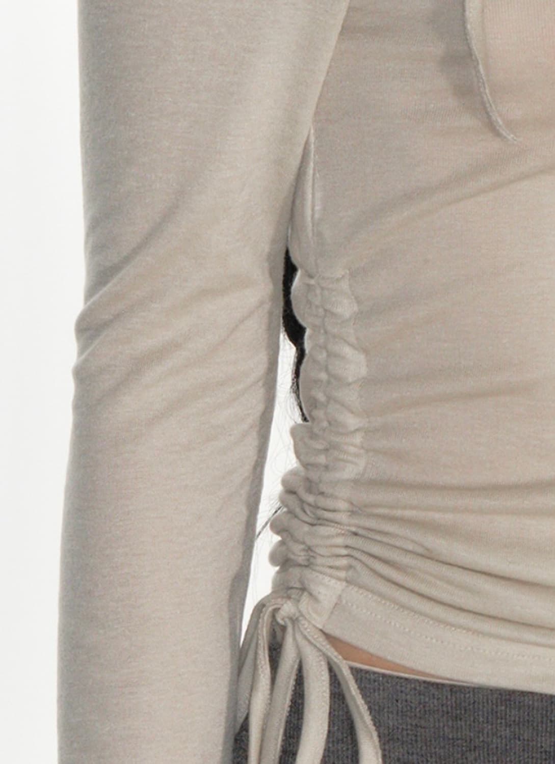 크랭크 로즈 스트링 오프숄더탑 베이지 롱슬리브리스 상품이미지4