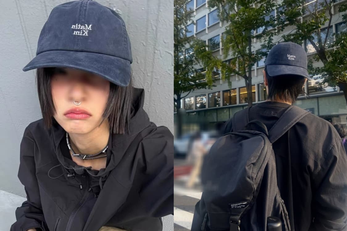 네이비 마뗑킴 미니 로고 볼캡 모자 상품이미지1