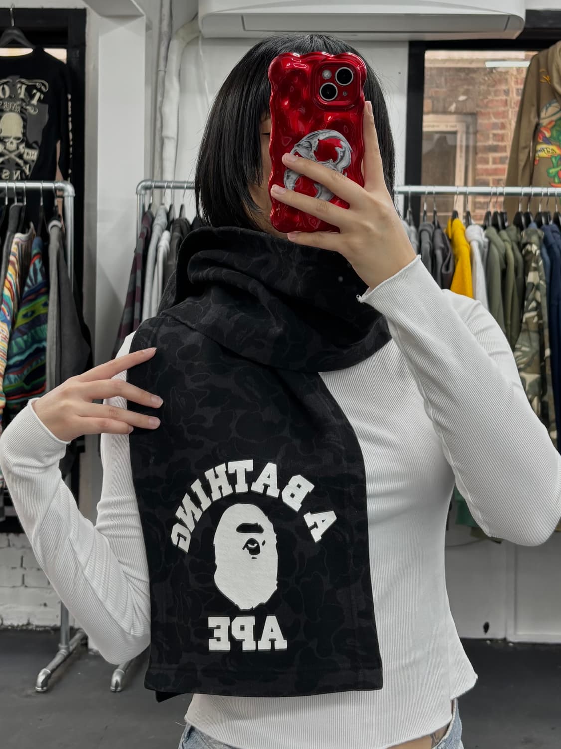 베이프 흑계 컬리지 머플러 상품이미지3