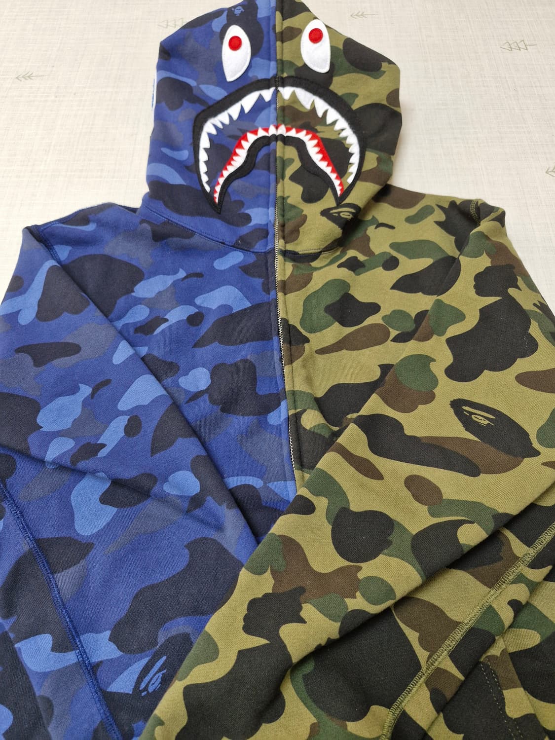 베이프 반반 카모 후드집업 L 상품이미지4