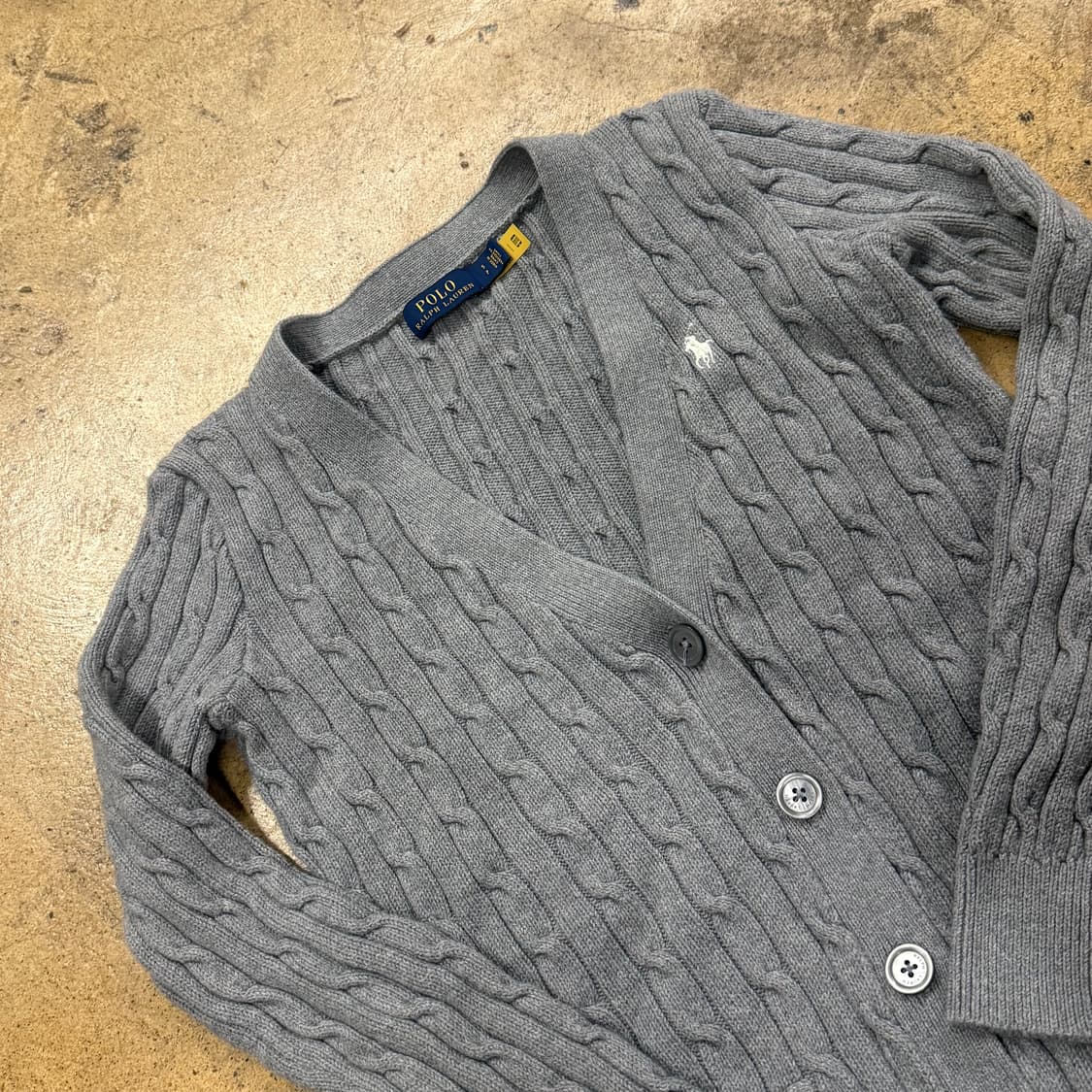 폴로 랄프로렌 그레이 꽈배기 니트 가디건 상품이미지1