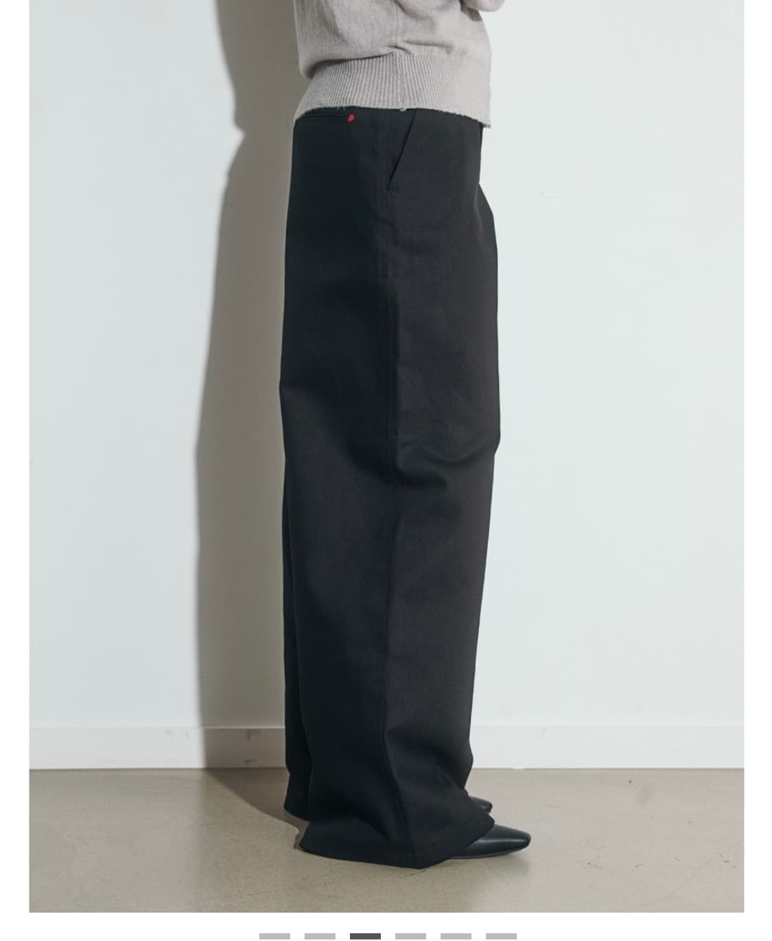 오피쉬 Oafish Creation 스티치 와이드 치노 블랙 팬츠 상품이미지2