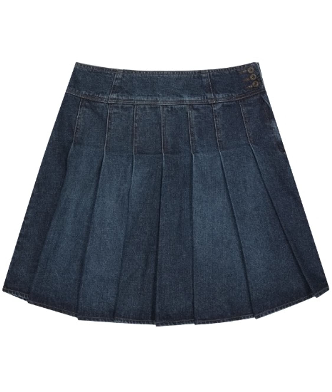 DEEP DENIM PLEATS SKIRT NAVY 상품이미지1