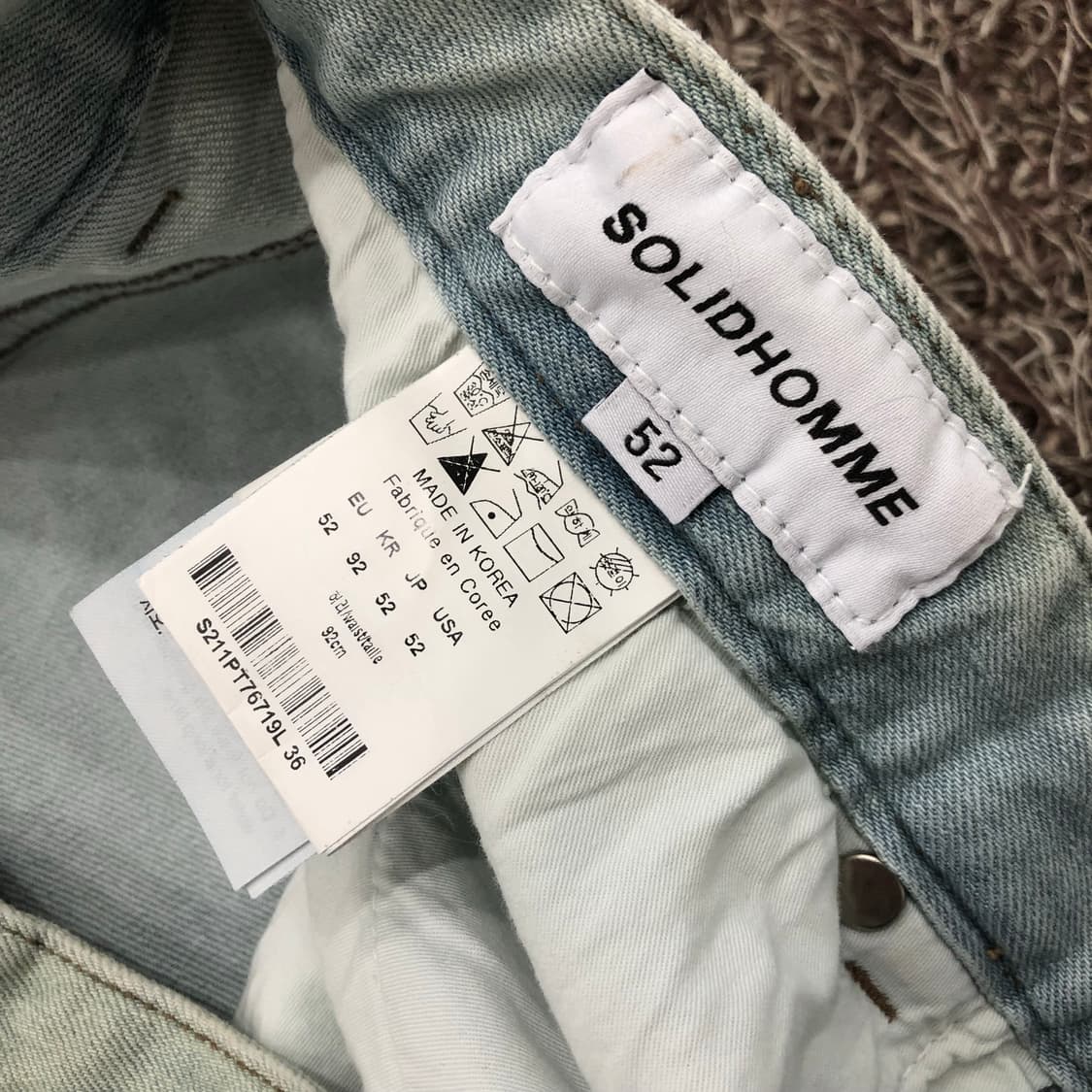 솔리드옴므 라이트 워싱 크로스 데님 팬츠 상품이미지6