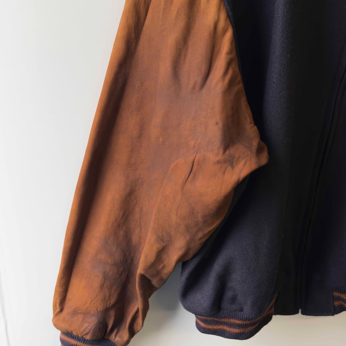 90s 골든베어 레더 바시티 자켓 USA 상품이미지4