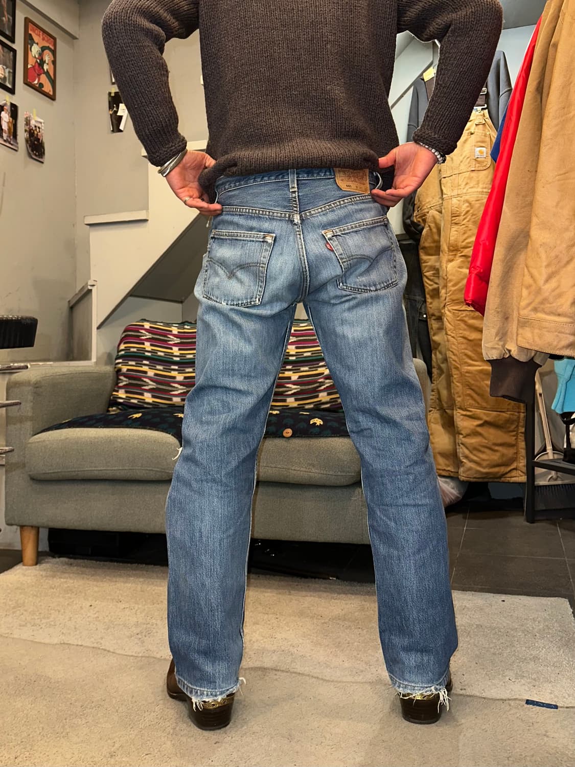 90’s Levi’s 501 553 USA distressed denim 상품이미지3