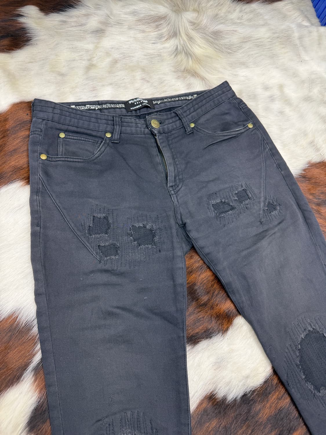 넘버나인 x 1PIU1UGUALE3 릴렉스핏 코튼 디스팬츠 상품이미지2