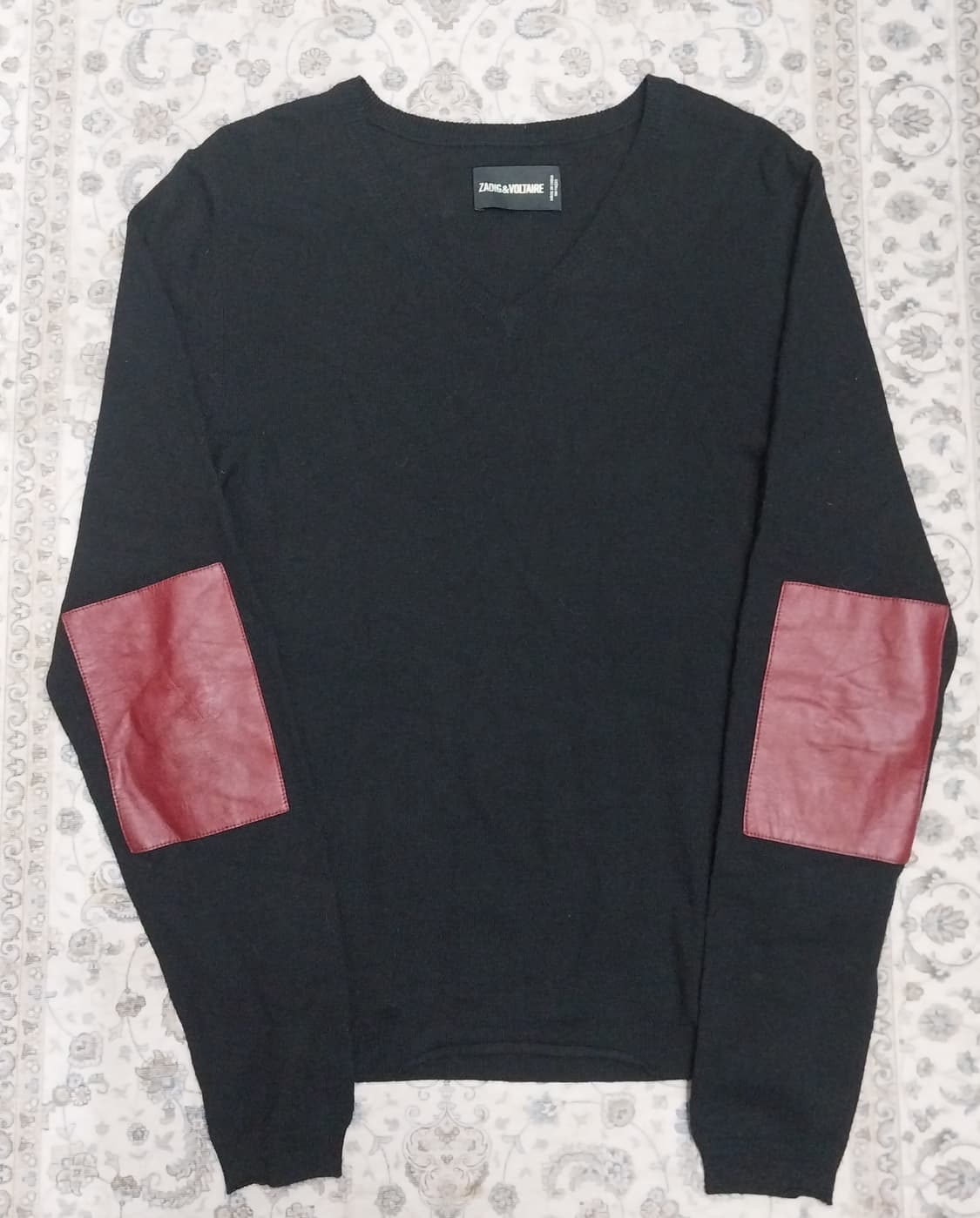 쟈딕앤볼테르 블랙 가죽 엘보우 패치 니트 S (44반-55) 상품이미지1