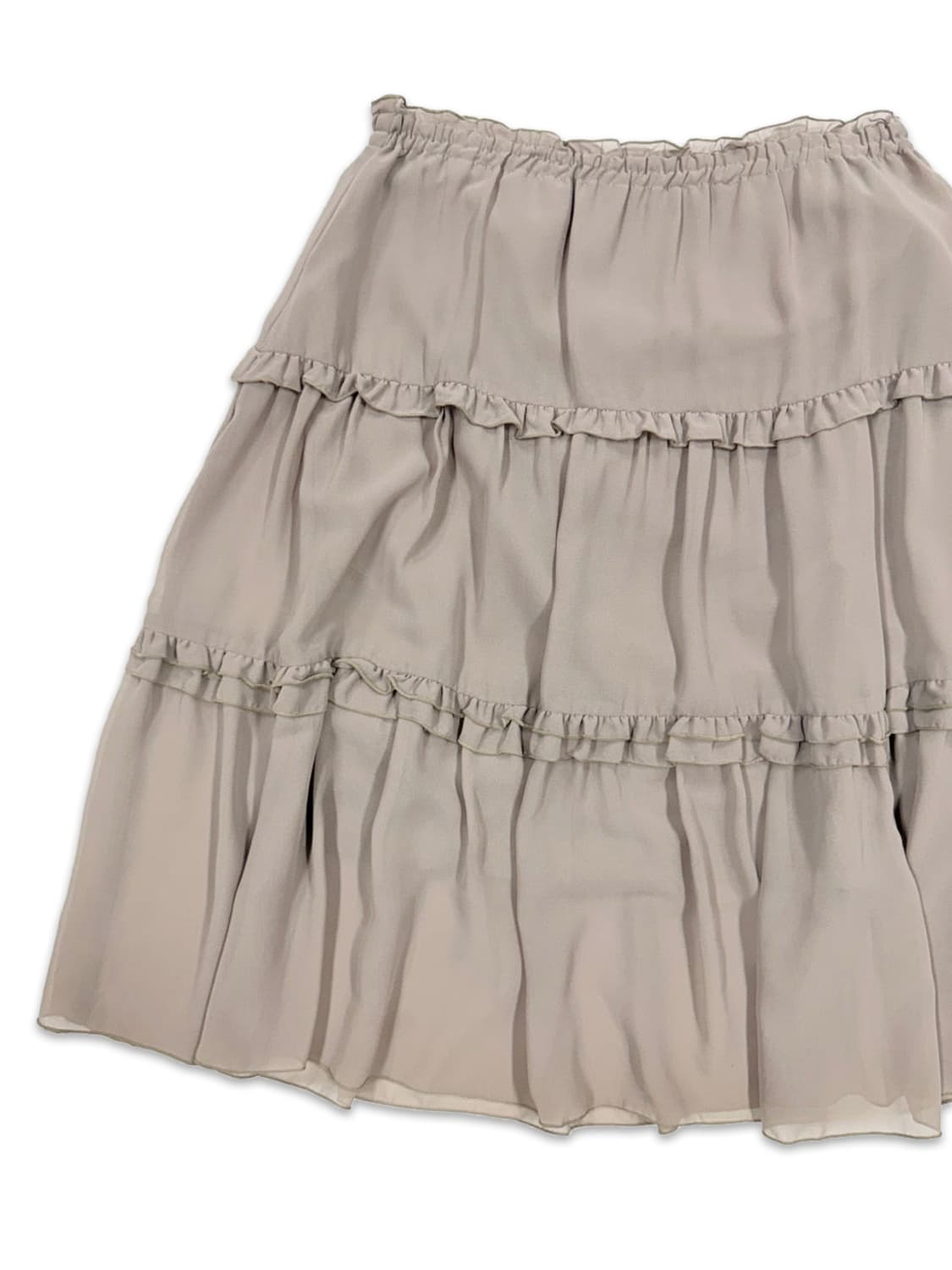 빈티지 베이지 모리 프릴 미디 스커트 상품이미지3