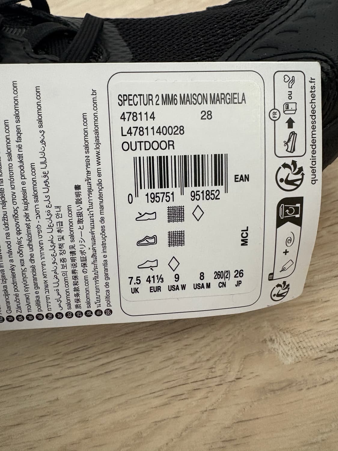 살로몬 MM6 메종 마르지엘라 / 스펙터 2 블랙 퓨터 / 260 상품이미지8