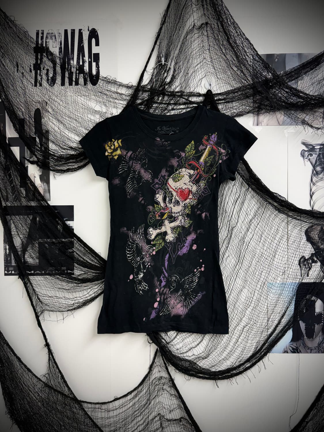 00s skull beads printing halfsleeve 상품이미지3