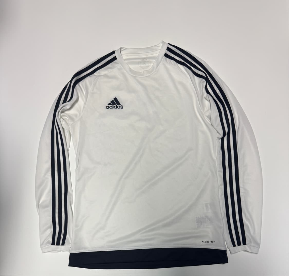 아디다스 화이트 블랙 삼선 기능성 긴팔티 M 상품이미지1
