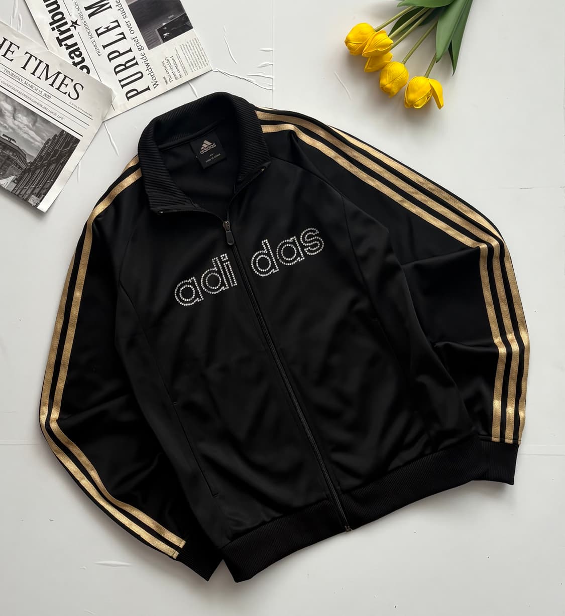 adidas 아디다스 큐빅 로고 골드 트랙탑 상품이미지1
