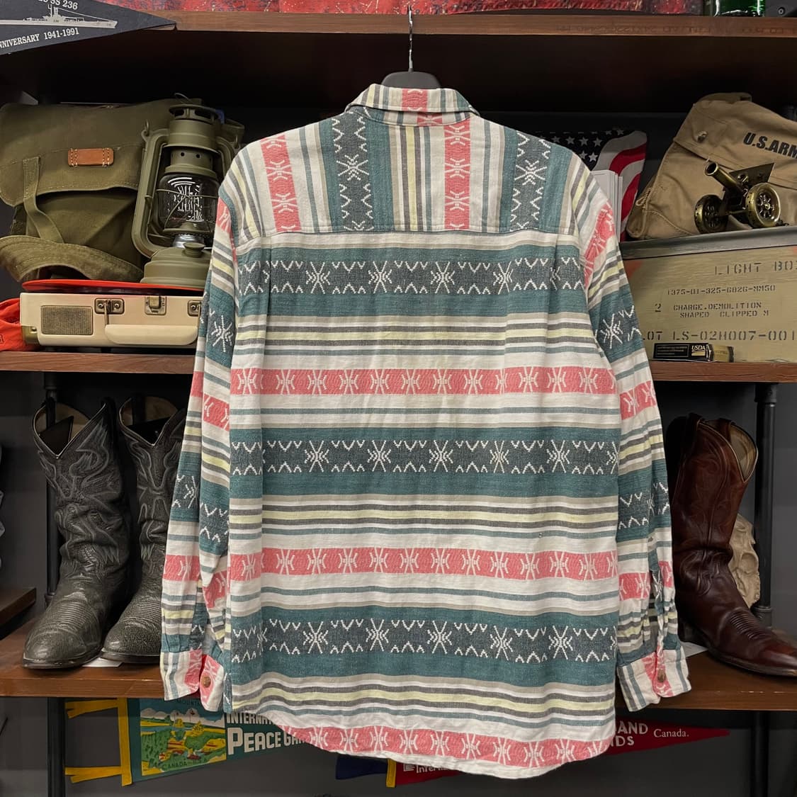 90s 안드레 레오 빈티지 에스닉 패턴 포켓 셔츠 상품이미지2