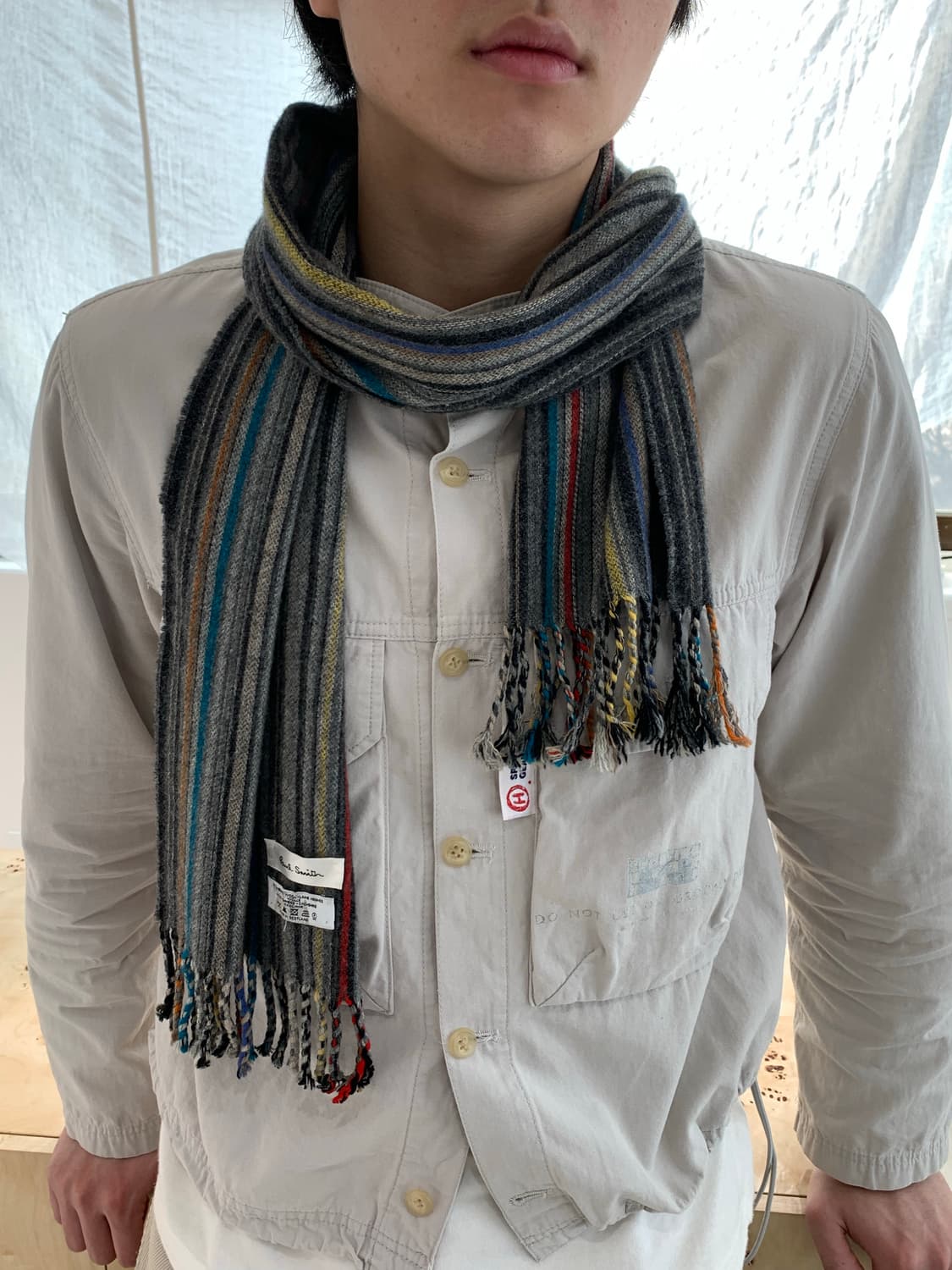 폴 스미스 스트라이프 머플러 (grey) 상품이미지6