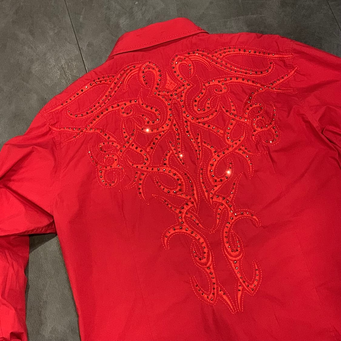 [IM] HouseofGods 하우스오브갓 스터드 자수 웨스턴 셔츠 레드 상품이미지6