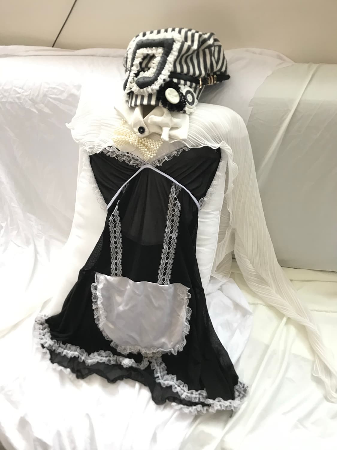 White fairy cardigan&maid slip onepiece 상품이미지1