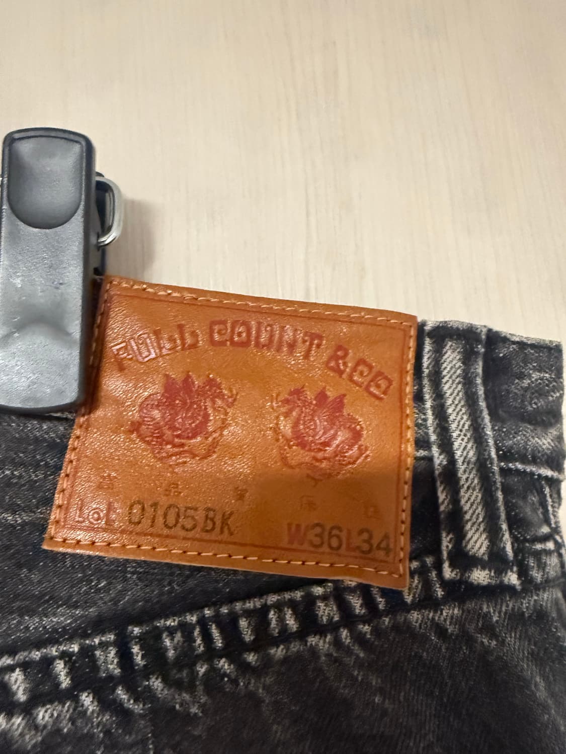 풀카운트 0105 다트포드 블랙 한정판 34 와이드 청바지 상품이미지2