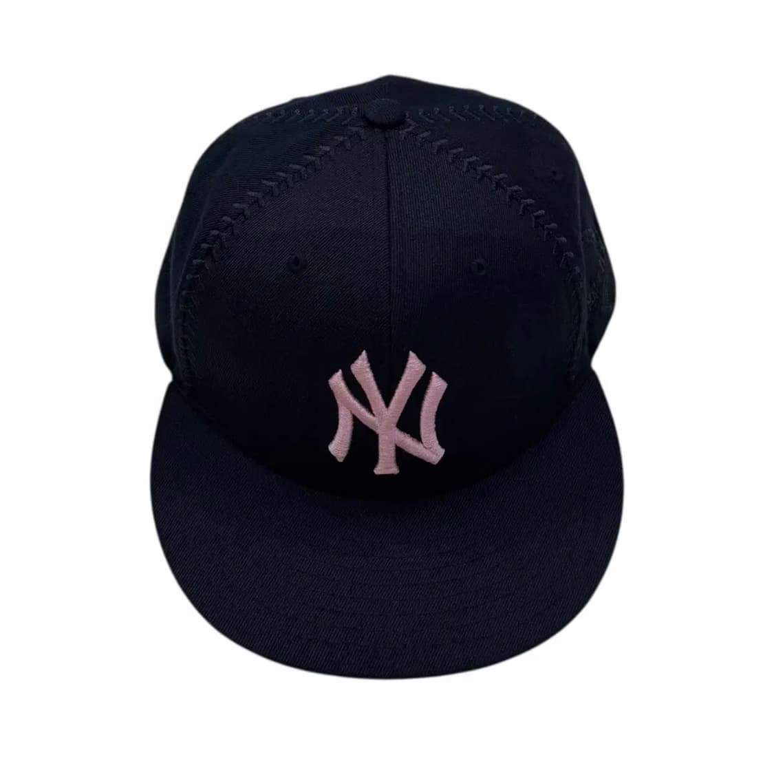 MLB 빈티지 뉴욕양키스 스냅백 모자 네이비 핑크 상품이미지1