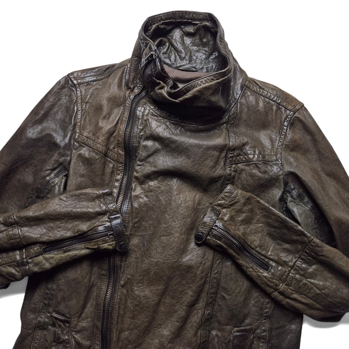 [M] 올세인츠 하이넥 리얼레더자켓 상품이미지2