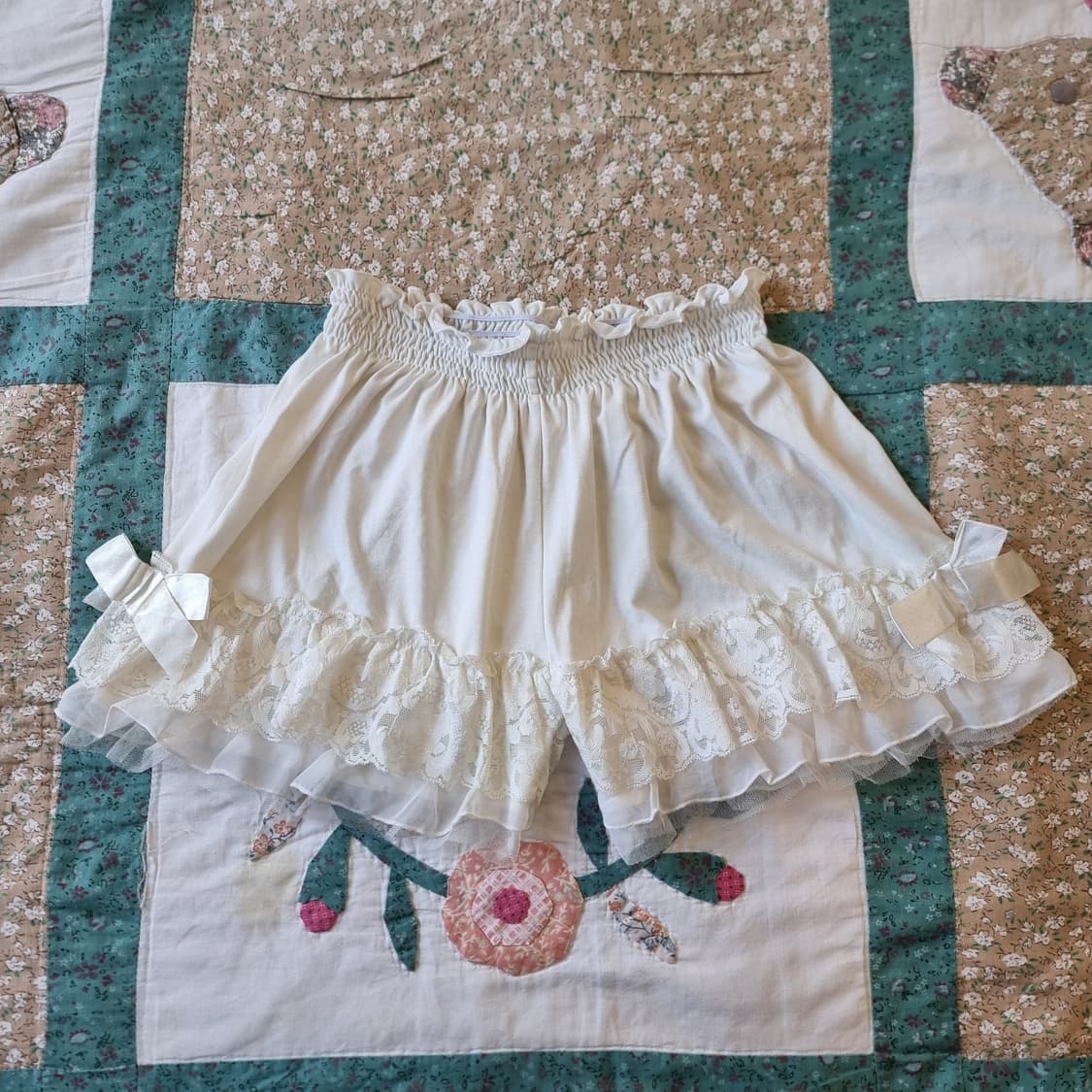 레이스 리본 프릴 팬츠형 페티팬츠 상품이미지1