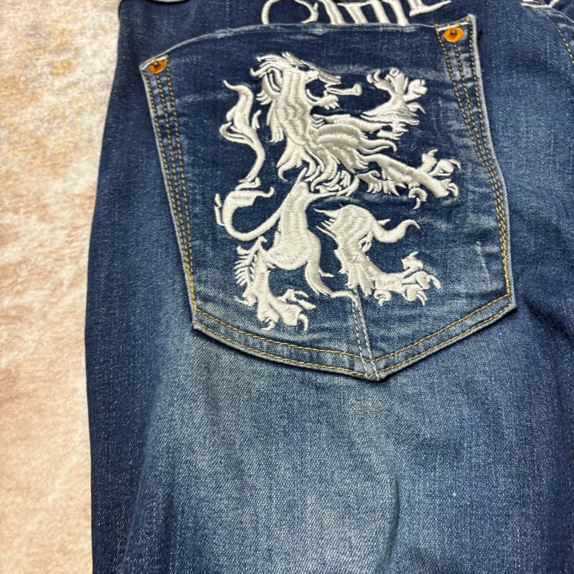 Green banana USA빈티지 자수 데님 팬츠 상품이미지3