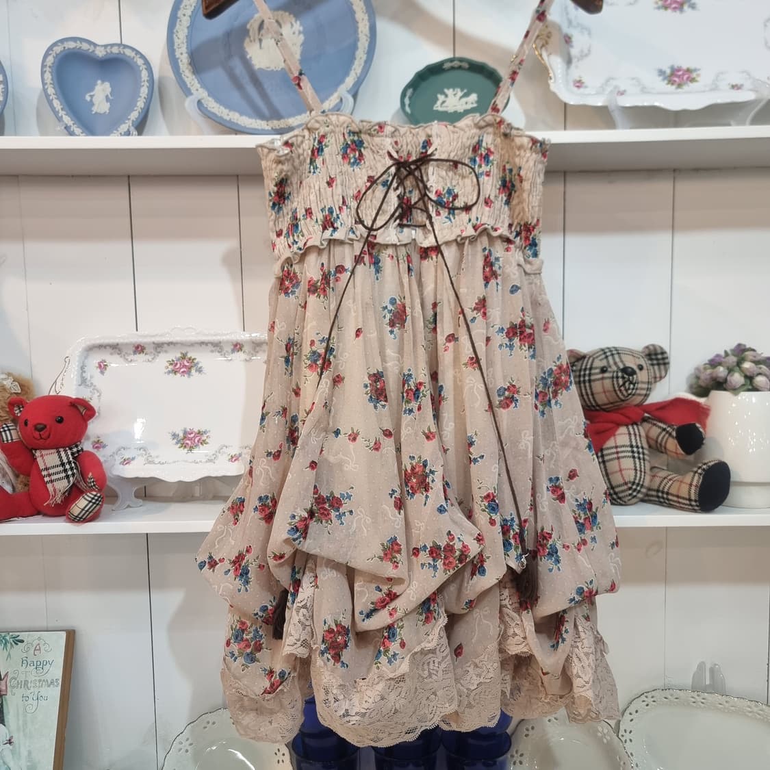 플라워 레이스 쉬폰 캐미솔 원피스 상품이미지1