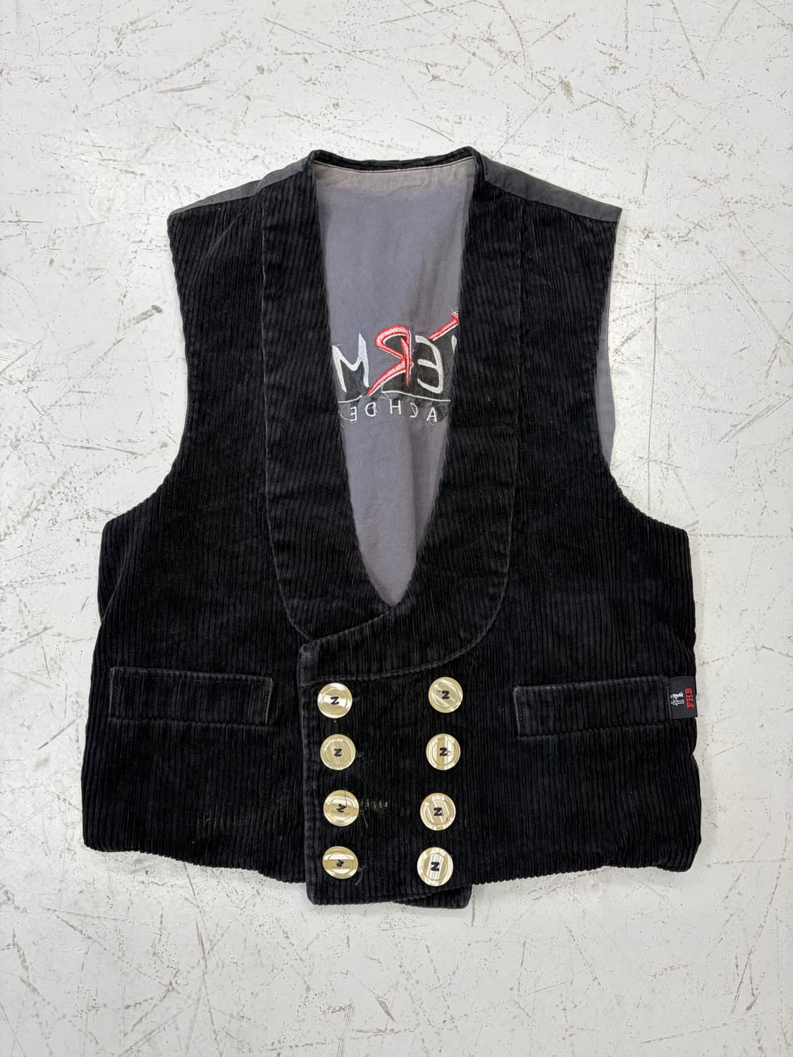 Vintage 자수 포인트 코듀로이 더블 버튼 베스트  상품이미지3