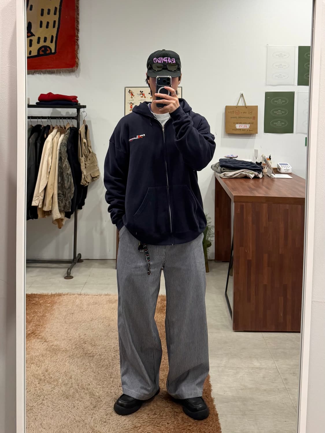 00s Lee 리 페이딩 스웻 후드 집업 상품이미지2