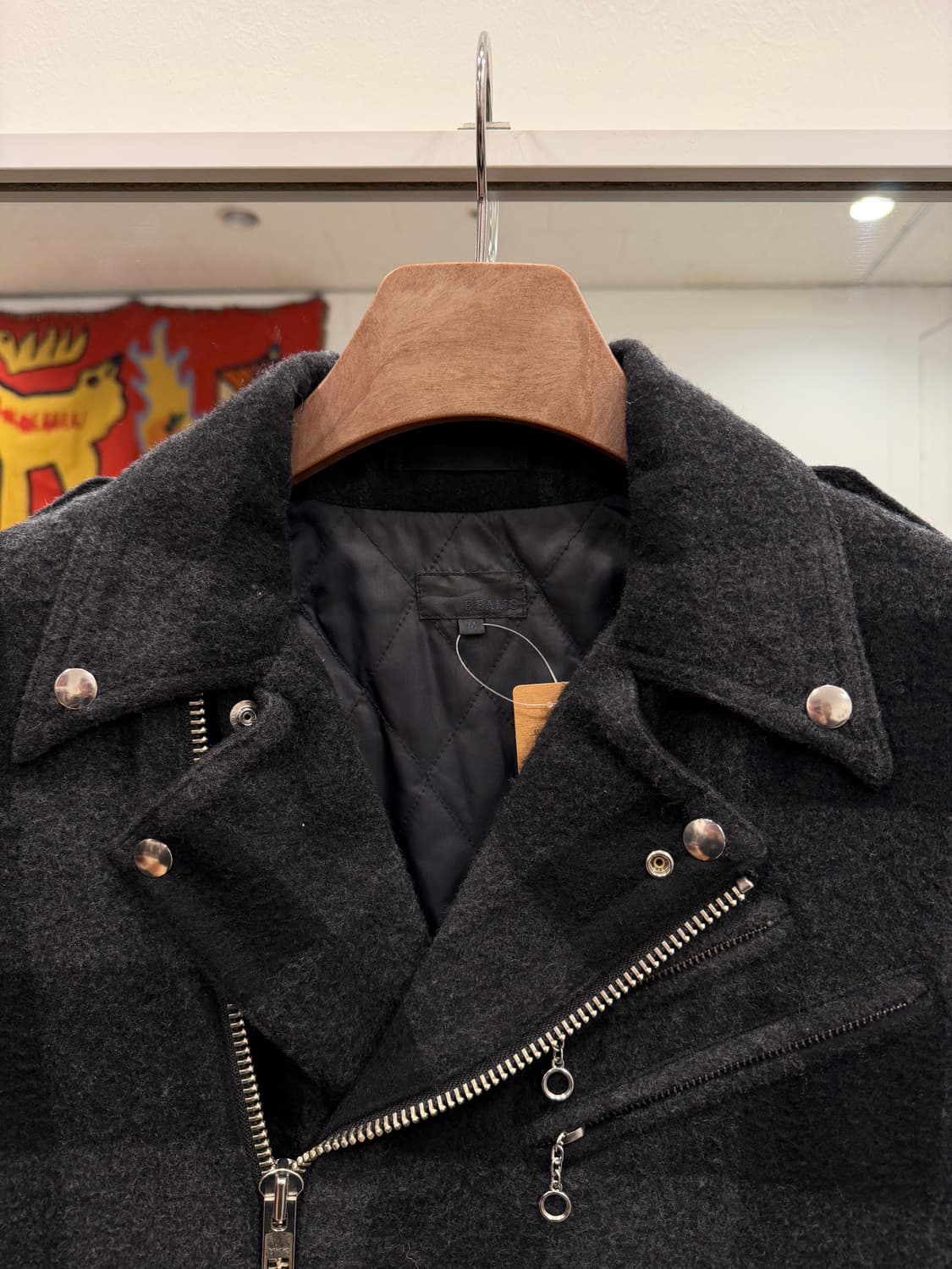 Beams 빔즈 체크 울 라이더 자켓 상품이미지2