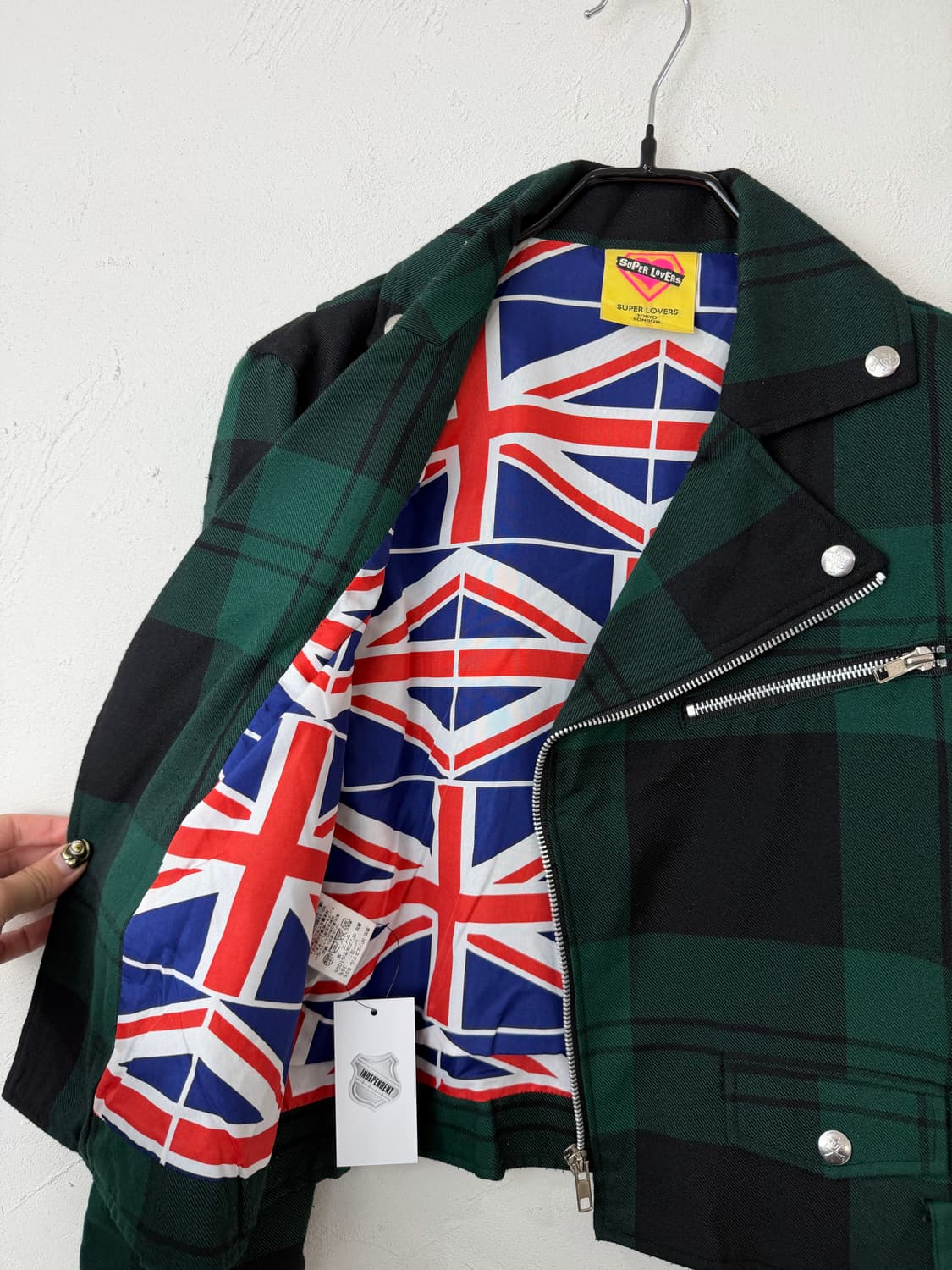SUPER LOVERS 타탄 체크 라이더 자켓 상품이미지3