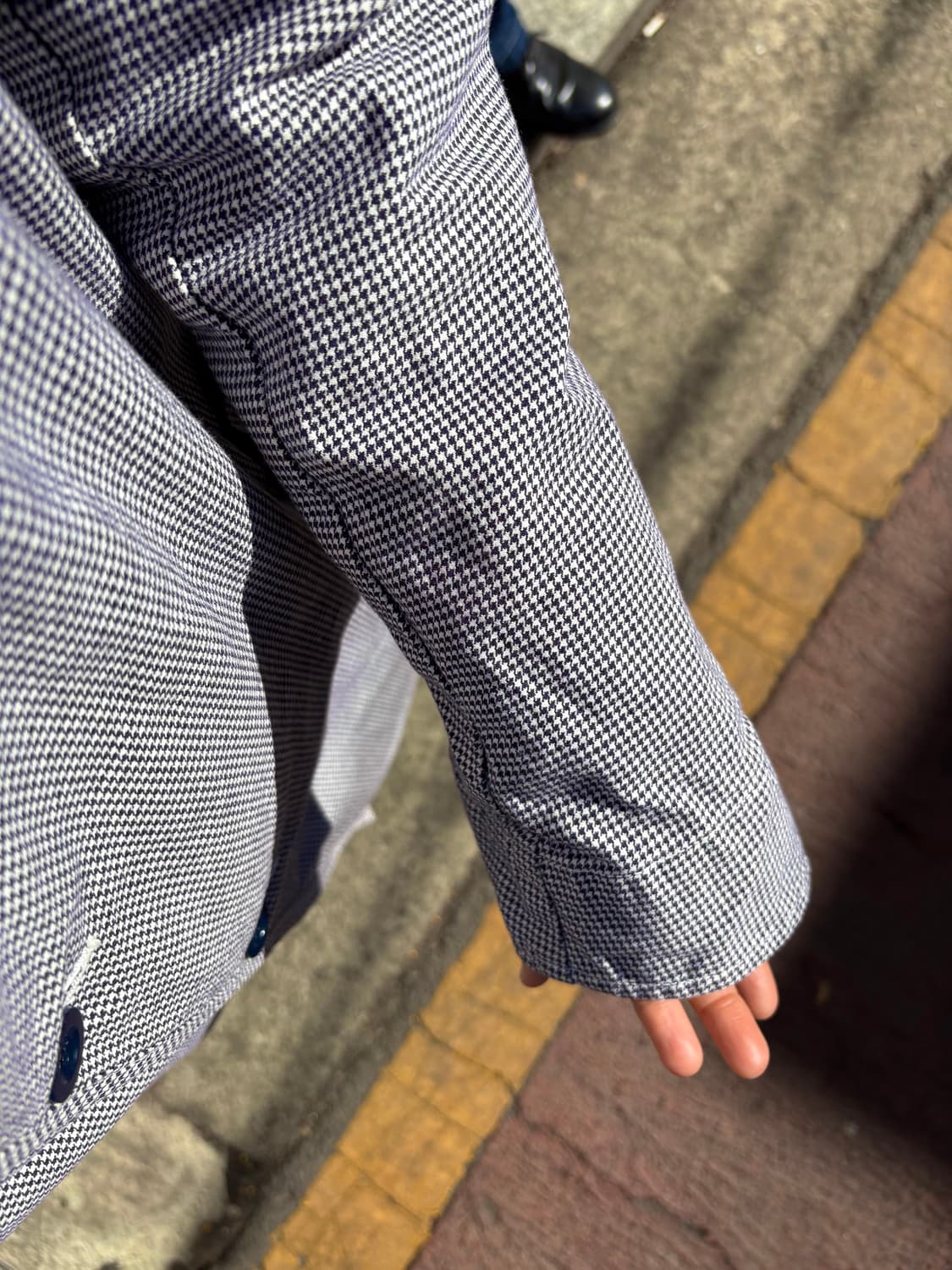 단톤 체크 후드 코트 상품이미지6