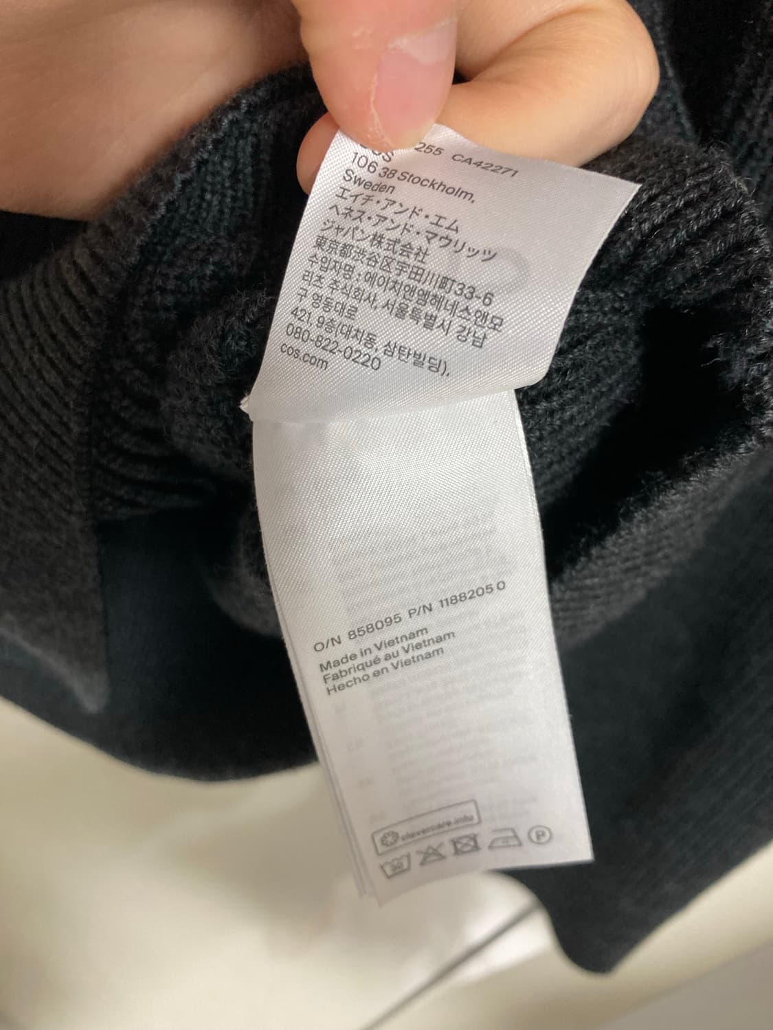 코스  울코튼 블렌드 하프 집 스웨터 L 상품이미지6