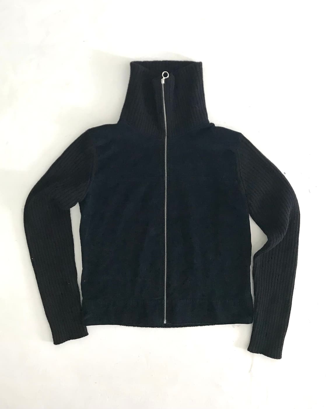 Sisley navy knit/corduroy zip-up jacket 상품이미지2