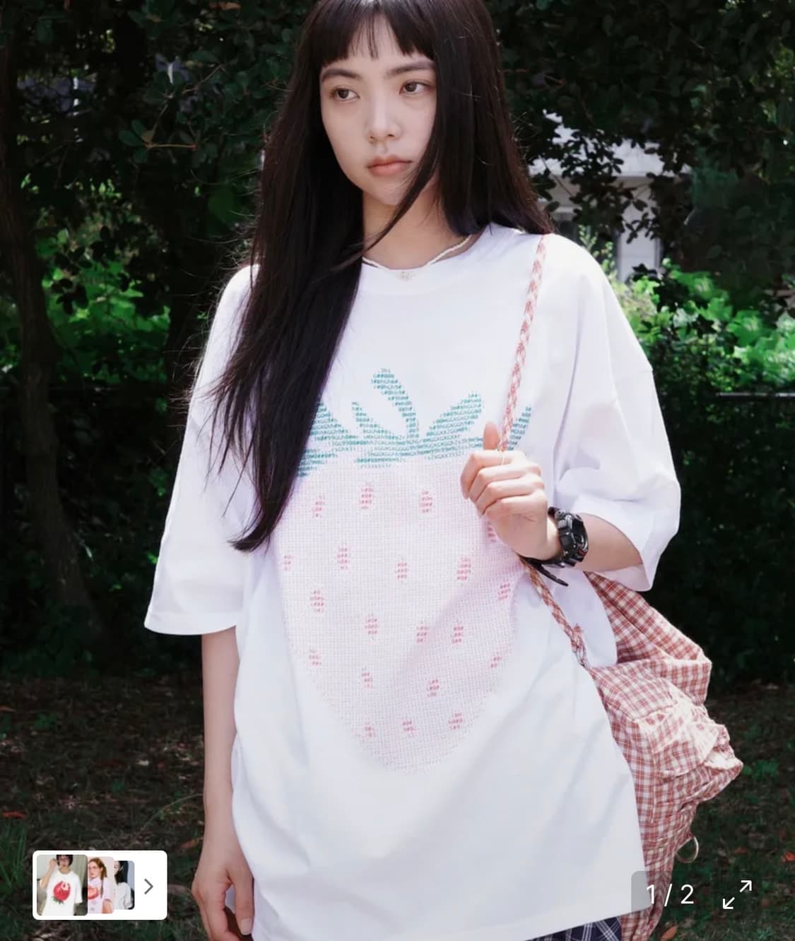 원더비지터 Ascii Strawberry Overfit T-shirt 상품이미지1